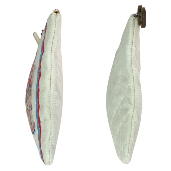 CHANEL White Canvas Clutch Bag - Picture 8 of 10